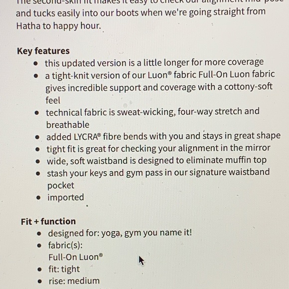 Lululemon Wunder Under Crop - *Full-On Luon - Size 4 - Picture 7 of 8